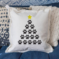 Paw Print Tree Square Pillow