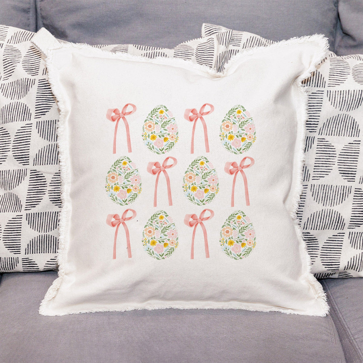 Easter Egg Preppy Throw Pillow