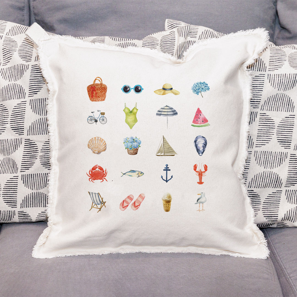 Summer Icon Square Pillow