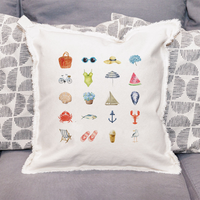 Summer Icon Square Pillow