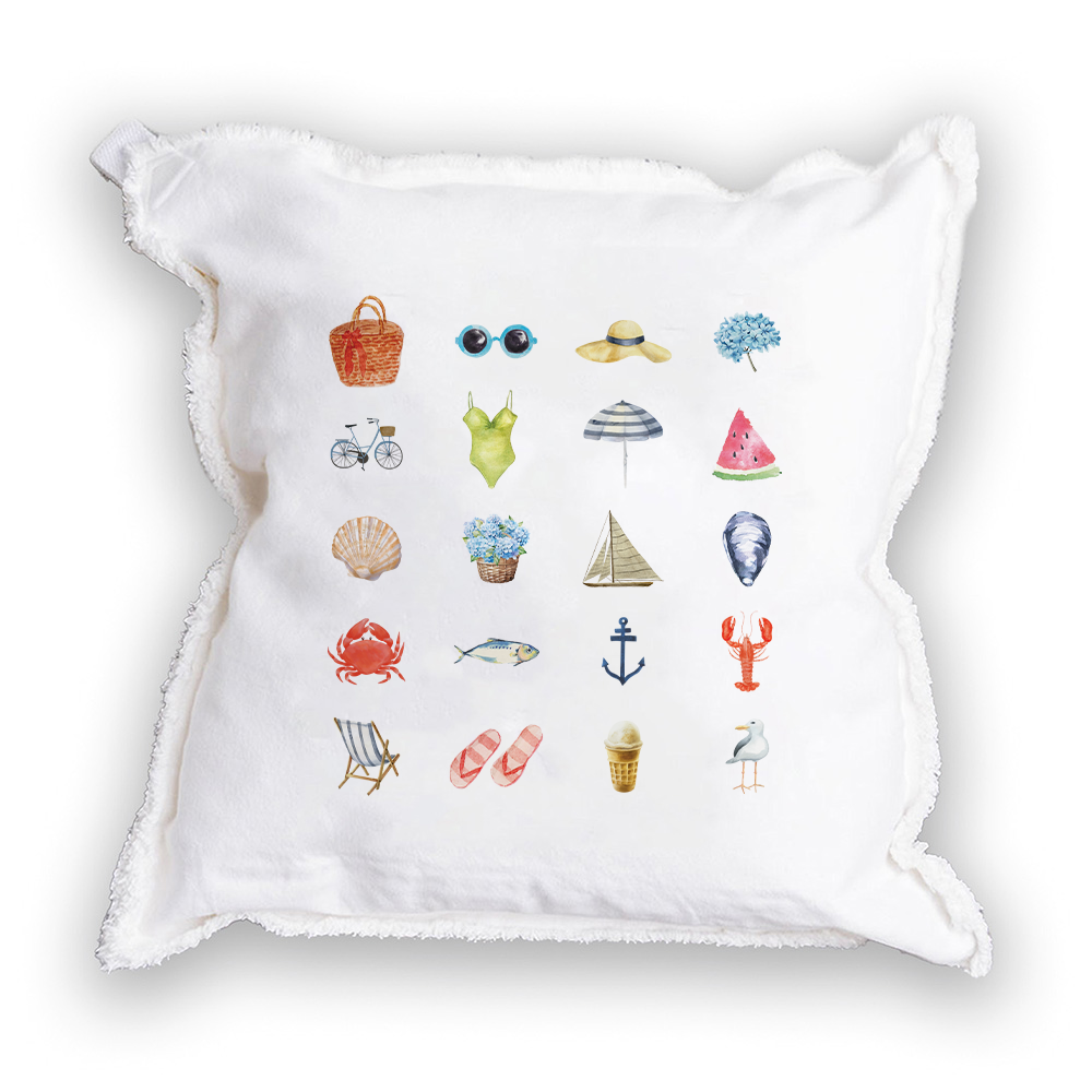 Summer Icon Square Pillow