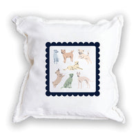 Dogs Stamp Square Pillow