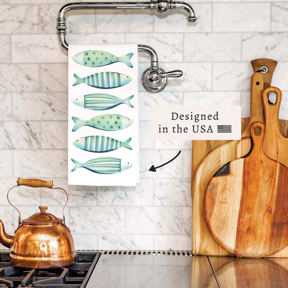 Coastal Fish Tea Towel