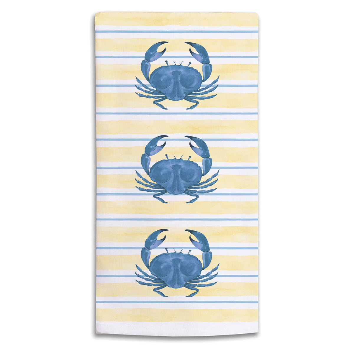 Blue Crab Stripe Tea Towel