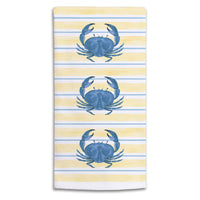 Blue Crab Stripe Tea Towel