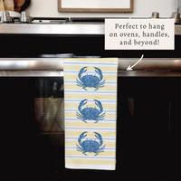 Blue Crab Stripe Tea Towel