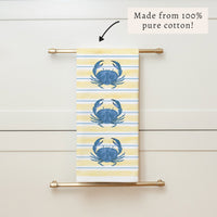 Blue Crab Stripe Tea Towel