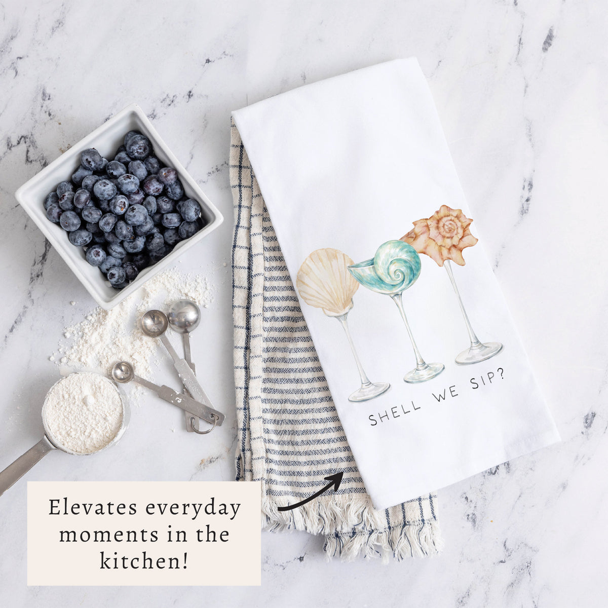 Shell We Sip Tea Towel