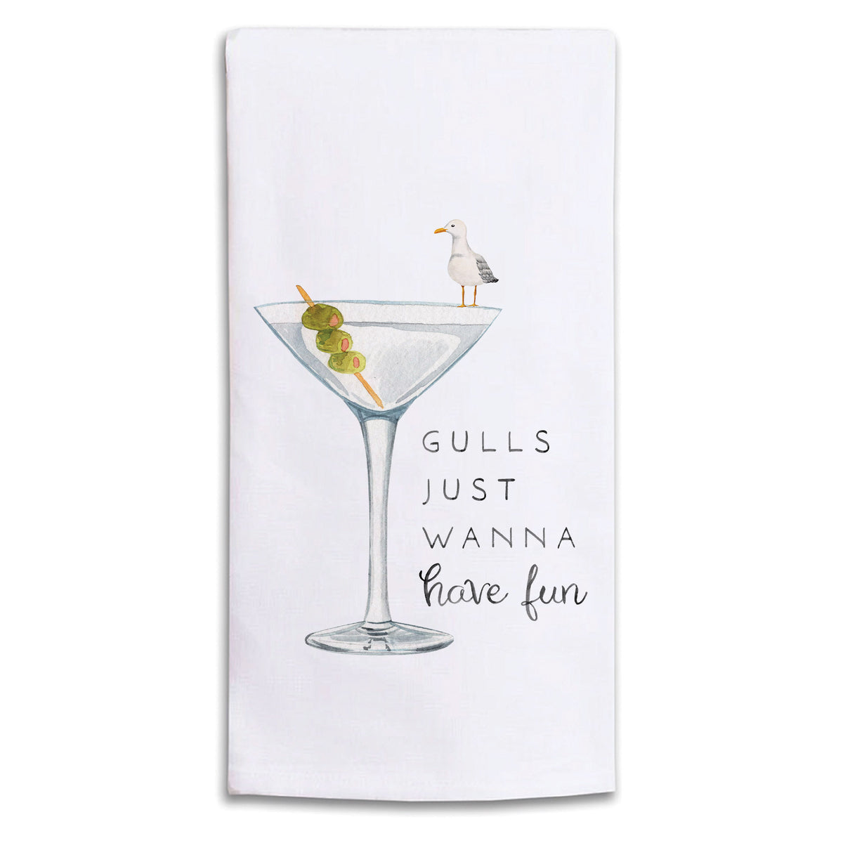 Gulls Just Wanna Have Fun Tea Towel