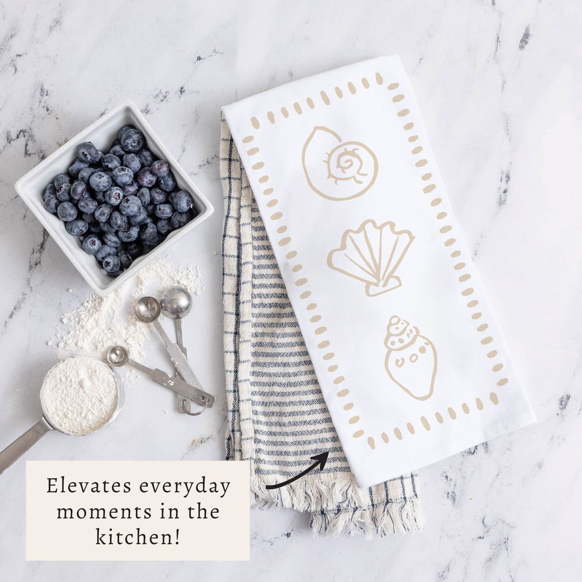 Neutral Shells Tea Towel