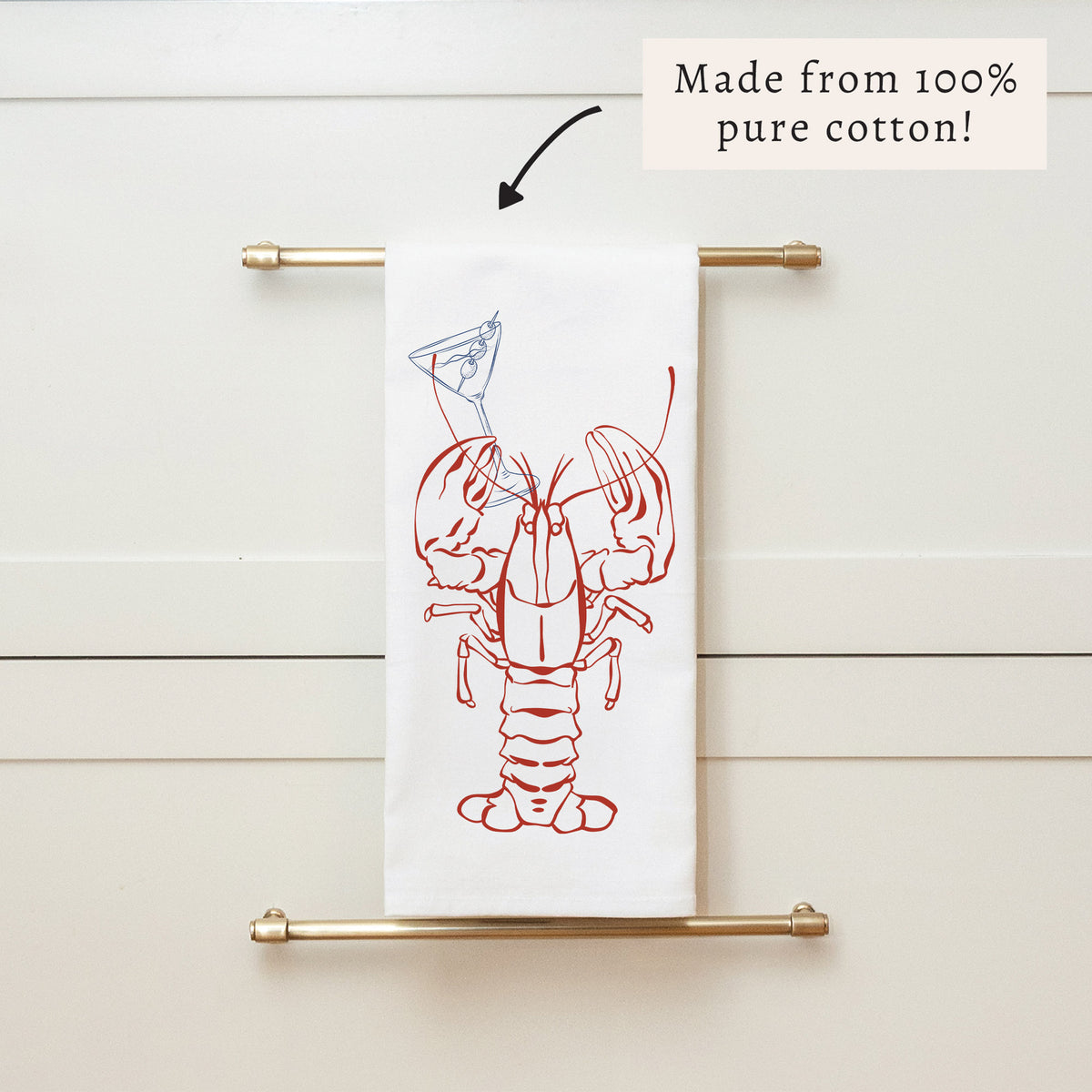 Lobster Martini Tea Towel