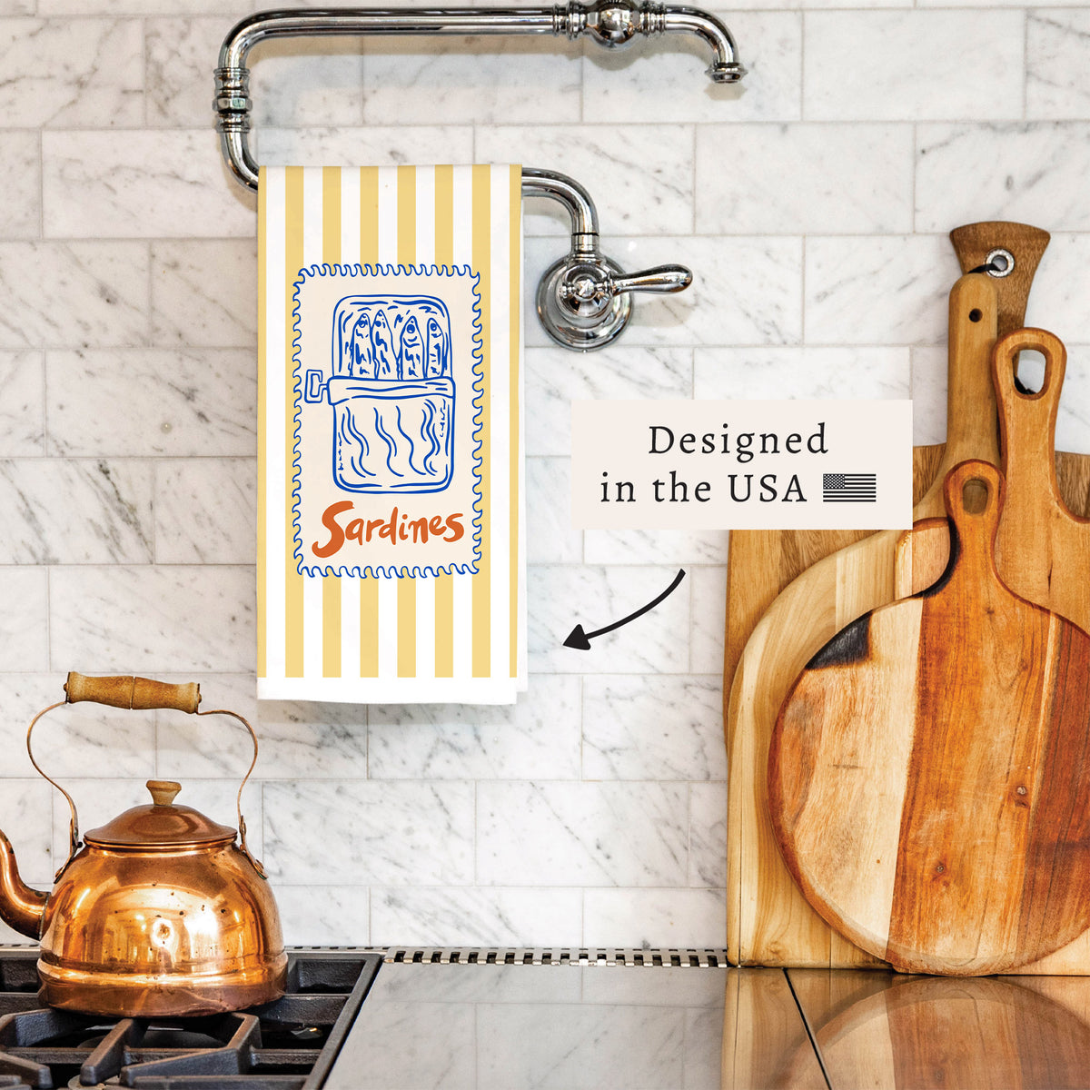 Sardines Tea Towel
