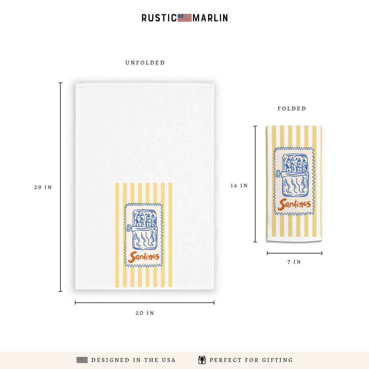 Sardines Tea Towel