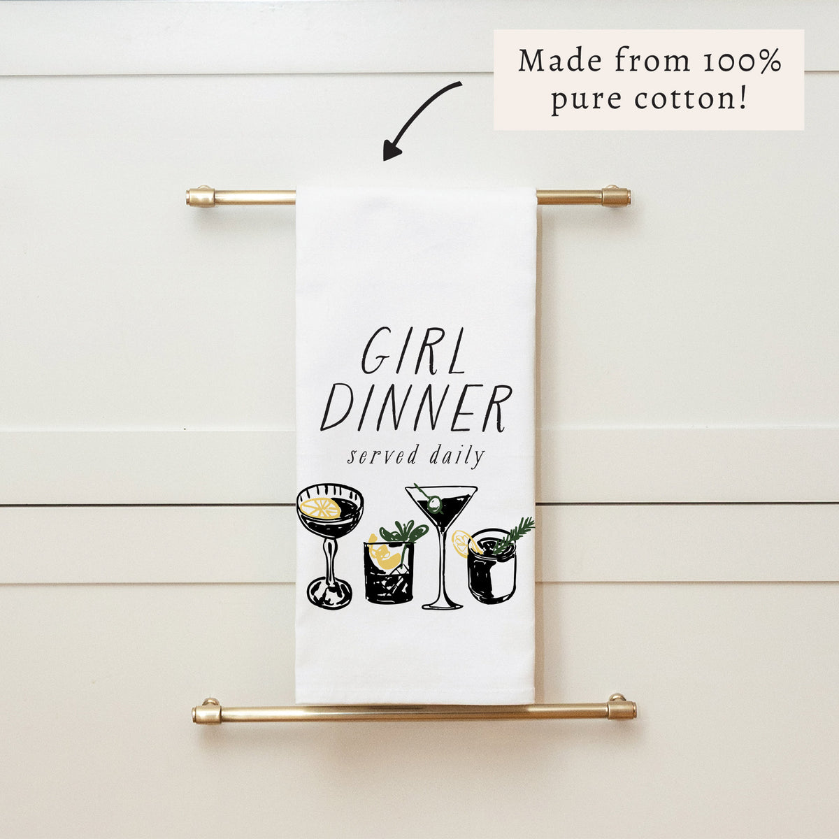 Girl Dinner Tea Towel