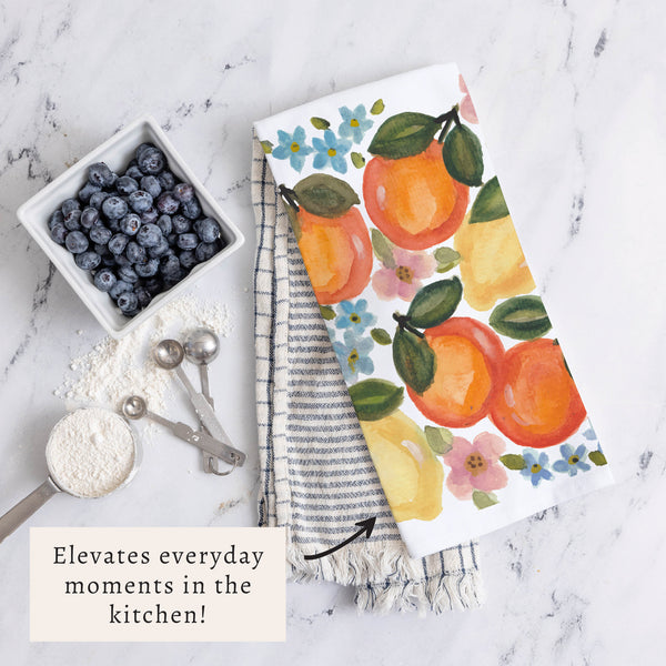 Orange Bloom Tea Towel