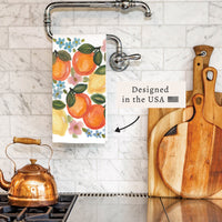 Orange Bloom Tea Towel
