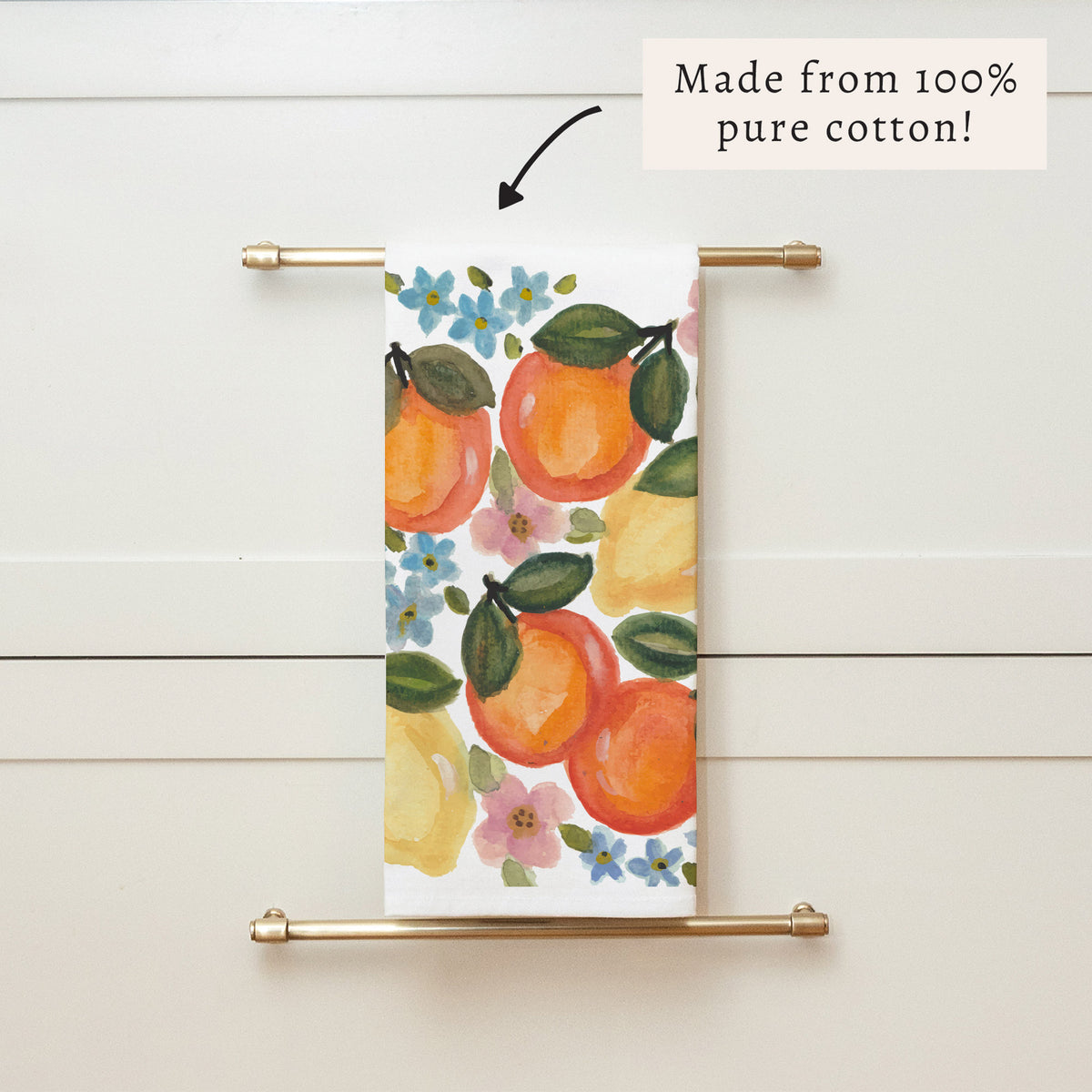 Orange Bloom Tea Towel