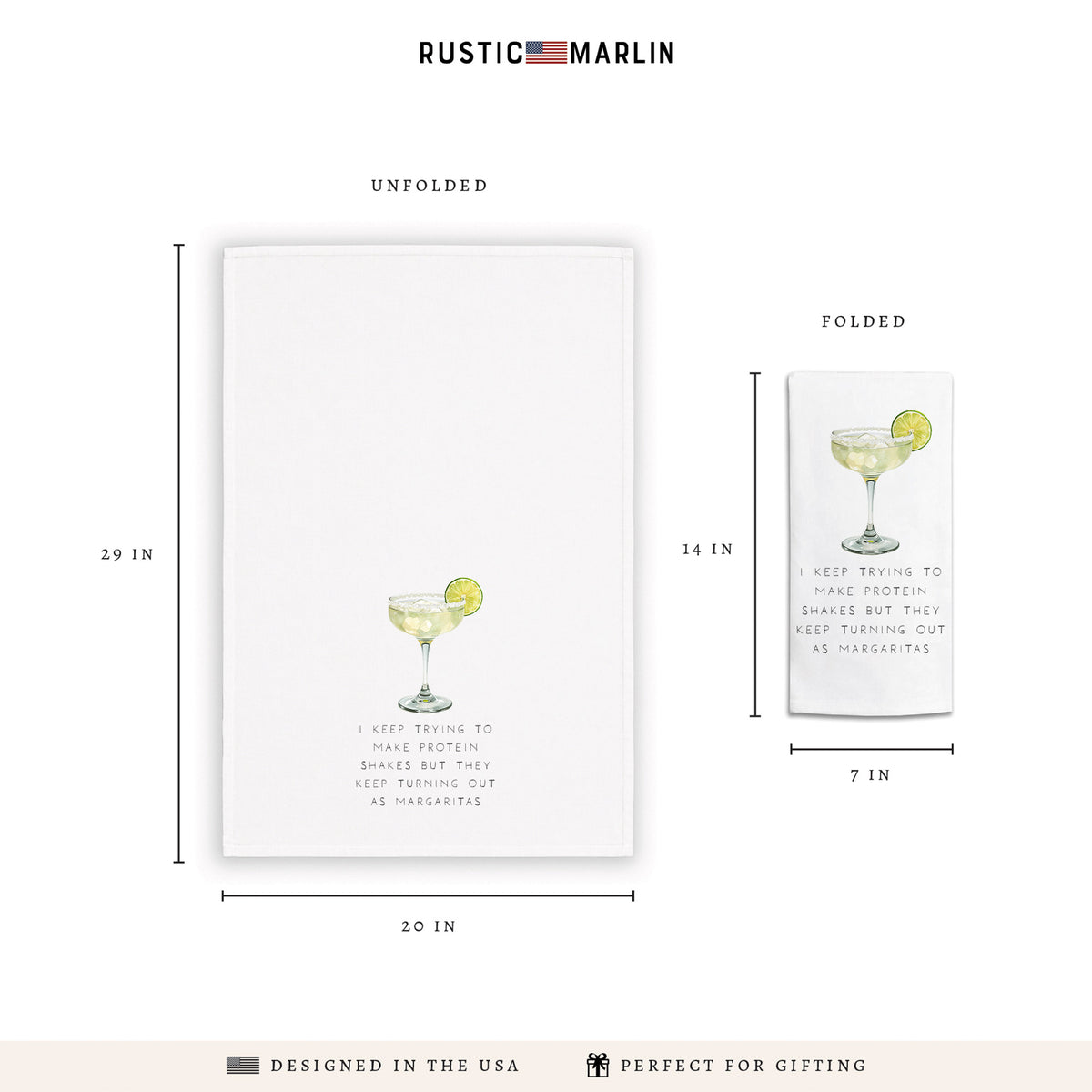 Protein Shake Margarita Tea Towel