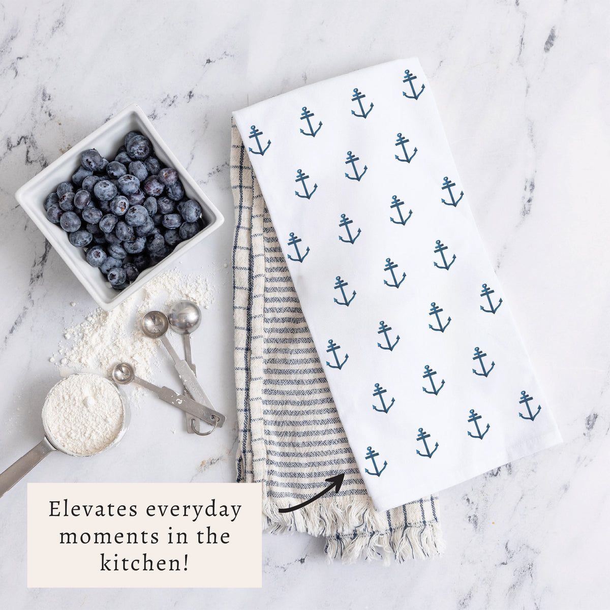 Anchor Pattern Tea Towel