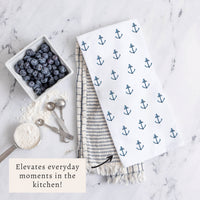 Anchor Pattern Tea Towel