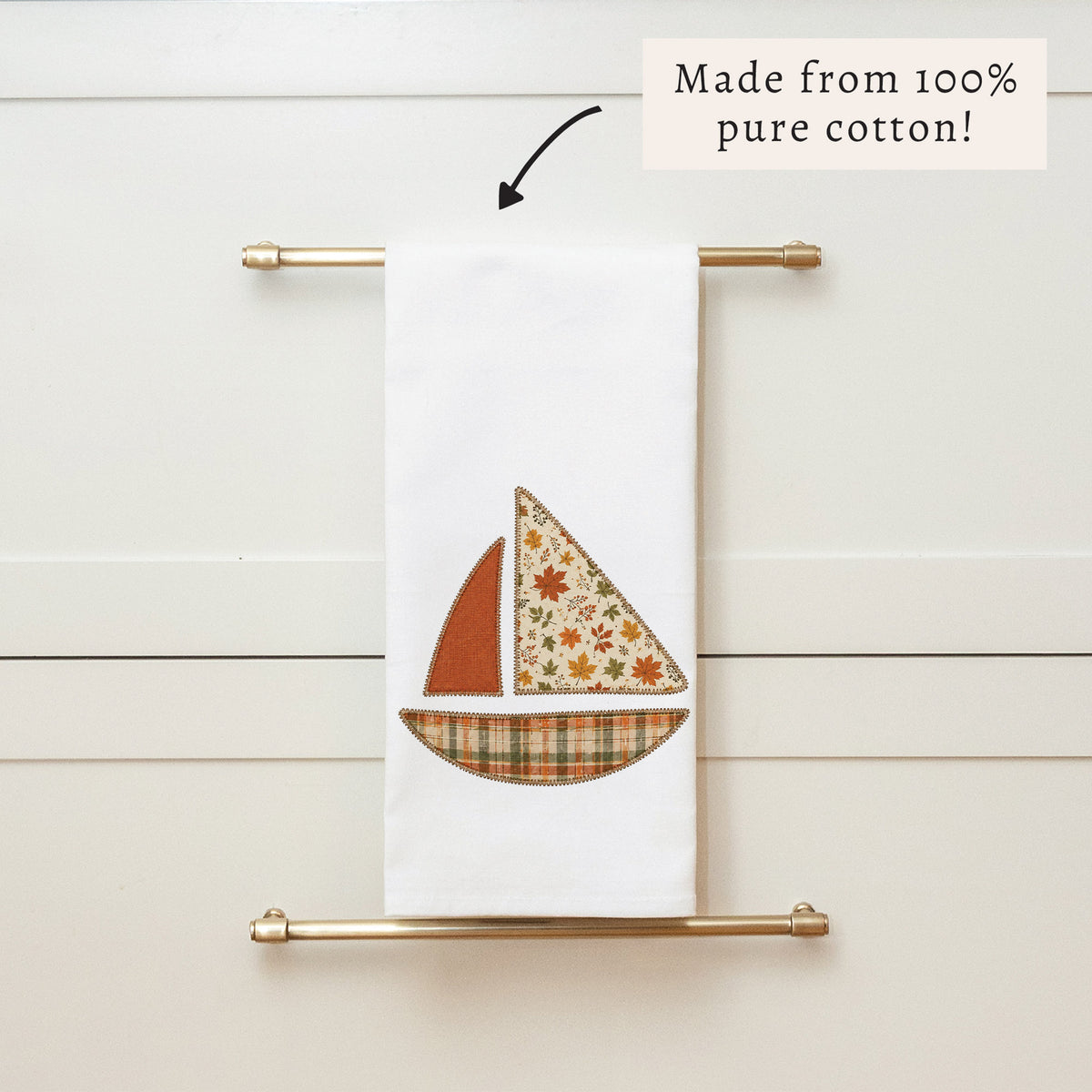 Fall Sailboat Tea Towel