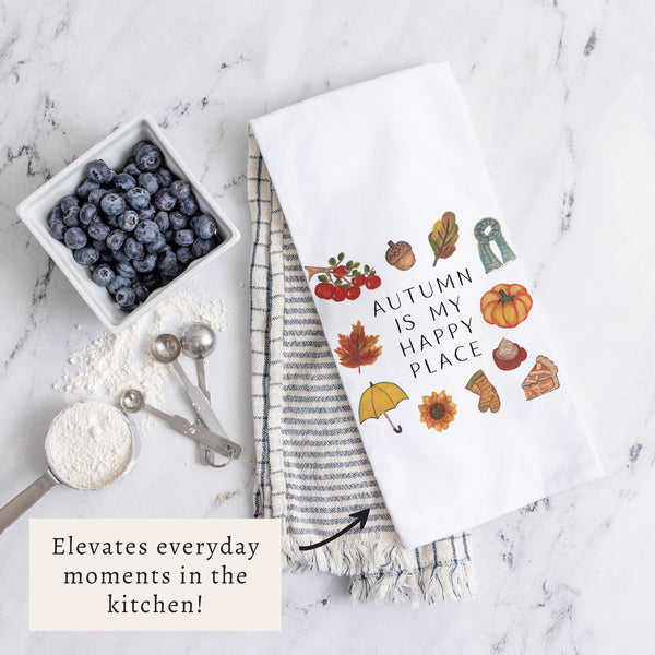 Autumn Is My Happy Place Tea Towel