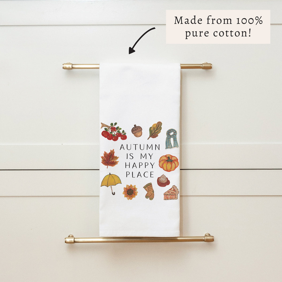 Autumn Is My Happy Place Tea Towel