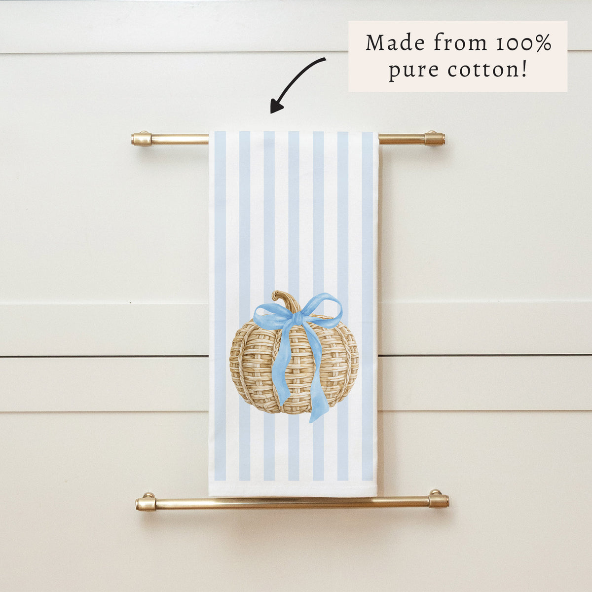 Wicker Pumpkin Tea Towel