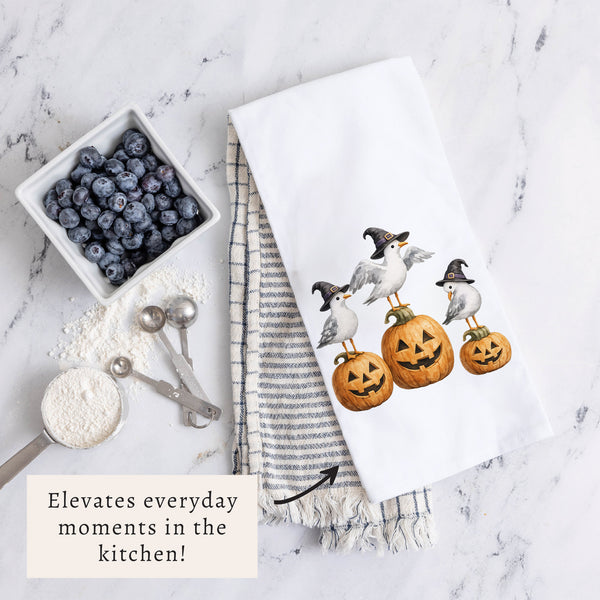 Witch Seagulls Tea Towel