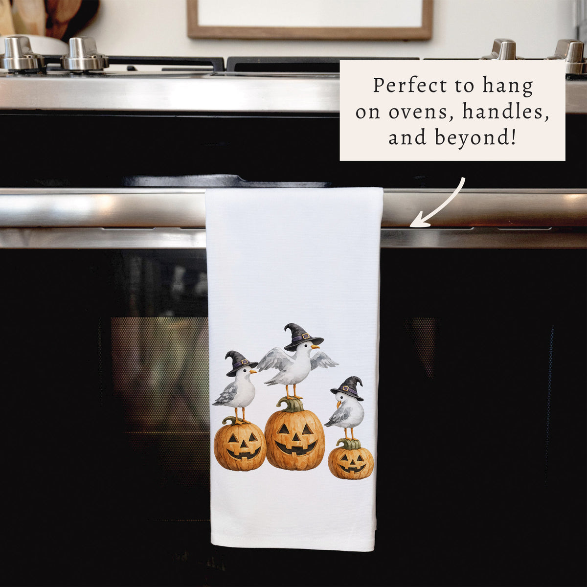 Witch Seagulls Tea Towel
