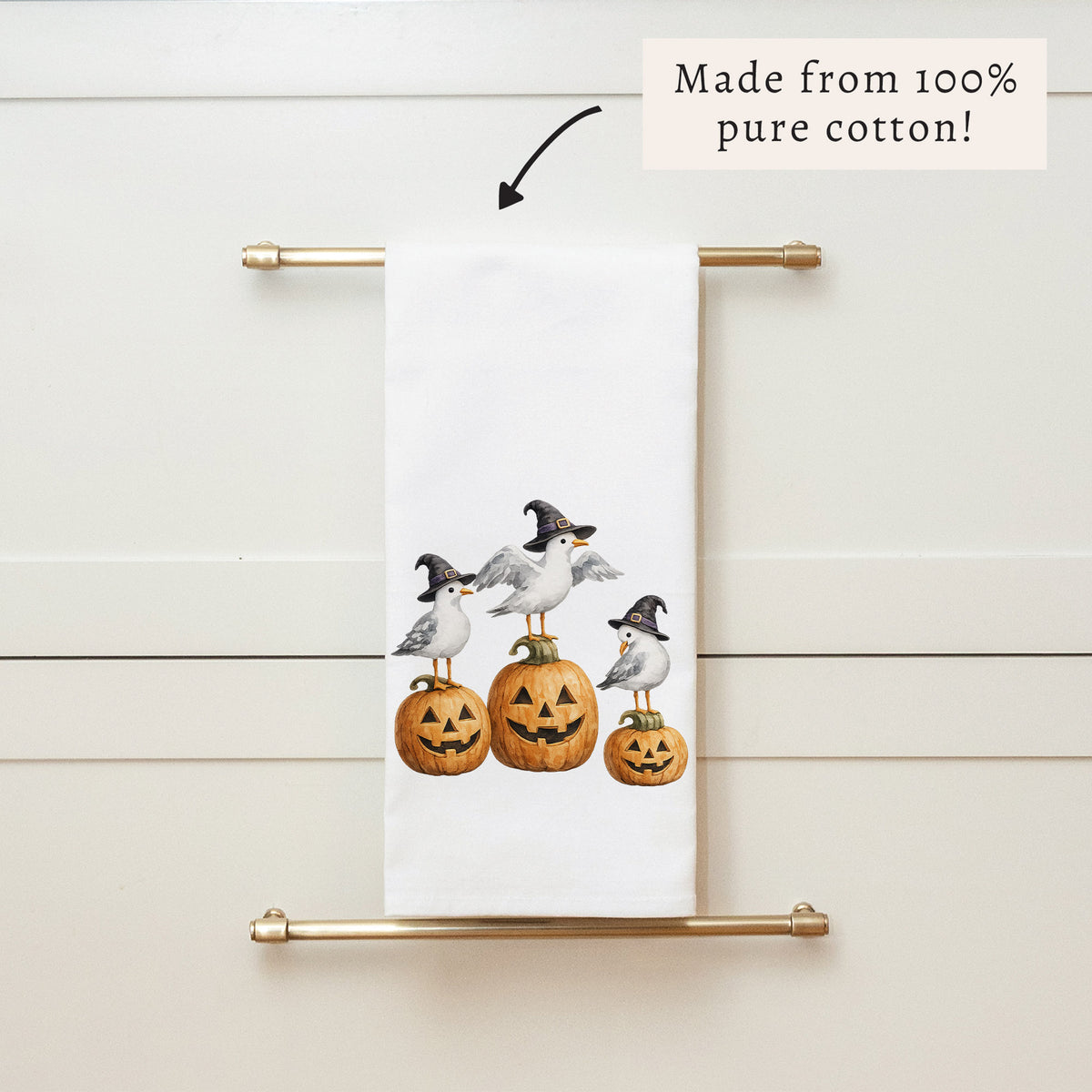 Witch Seagulls Tea Towel