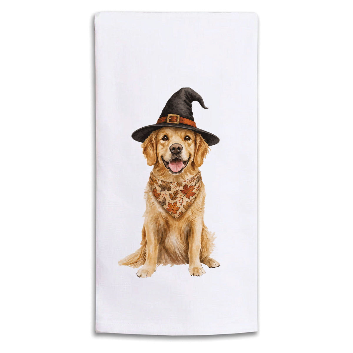 Fall Dog Tea Towel