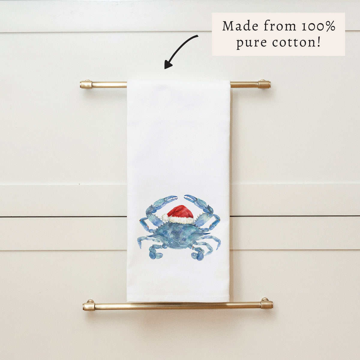 Santa Crab Tea Towel