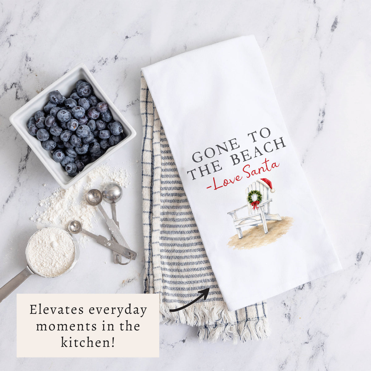 Santa Gone To The Beach Tea Towel