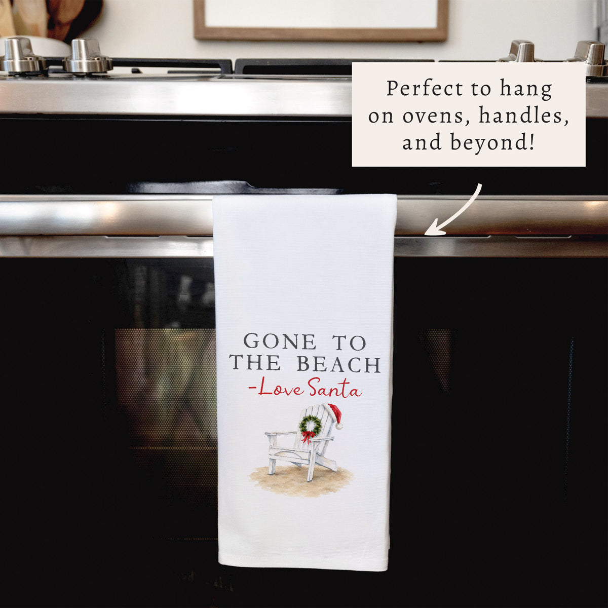 Santa Gone To The Beach Tea Towel