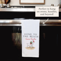 Santa Gone To The Beach Tea Towel