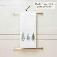 Coastal Cottage Christmas Trees Tea Towel