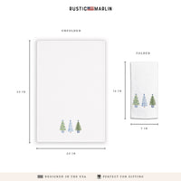 Coastal Cottage Christmas Trees Tea Towel