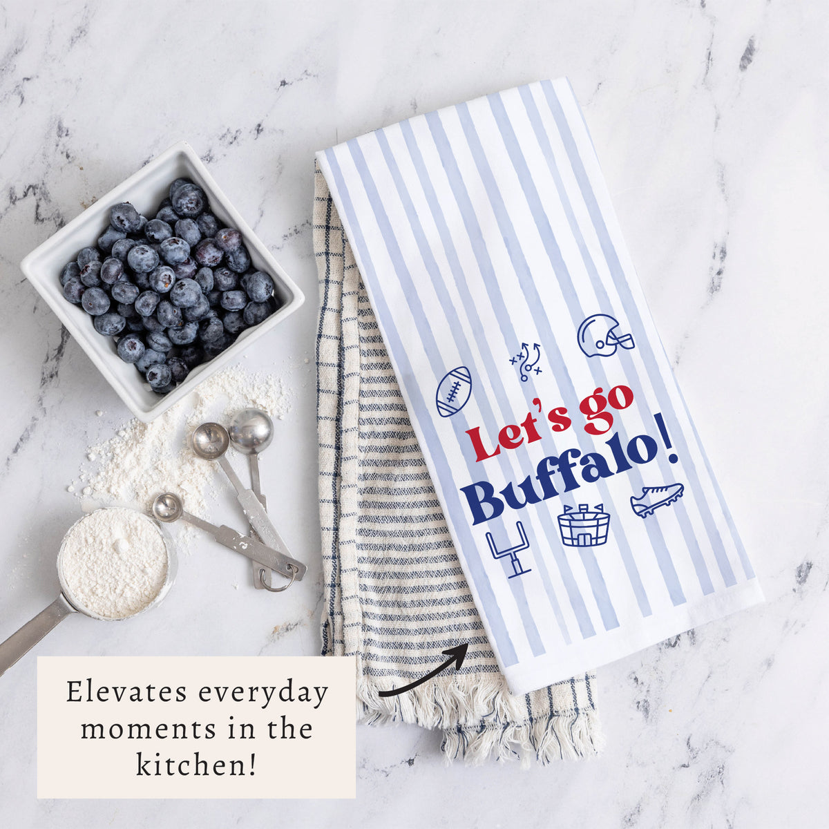 Let’s Go Buffalo Icons Tea Towel