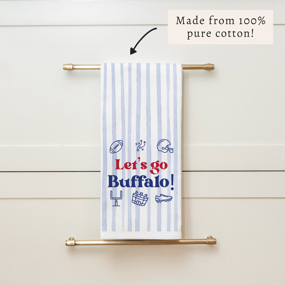 Let’s Go Buffalo Icons Tea Towel
