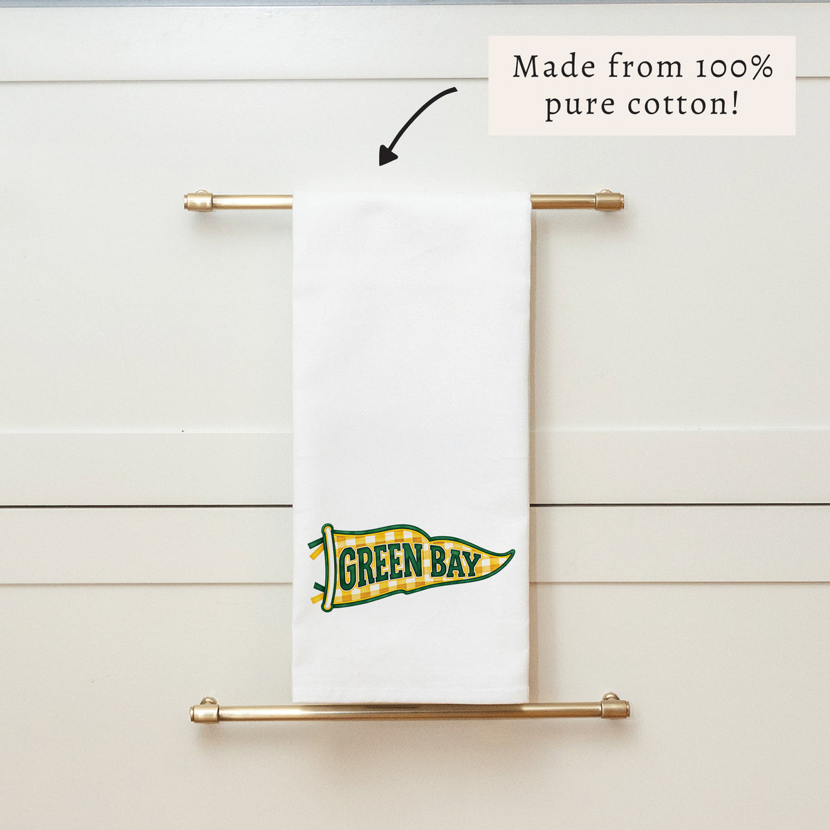 Green Bay Banner Tea Towel