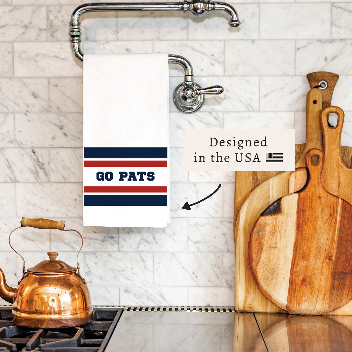 Go Pats Stripes Tea Towel