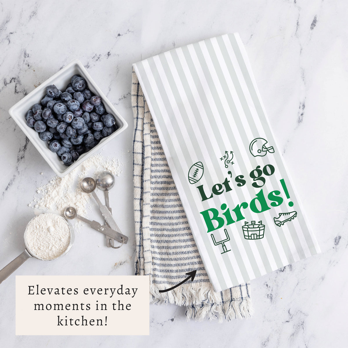 Let’s Go Birds Icons Tea Towel