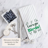Let’s Go Birds Icons Tea Towel