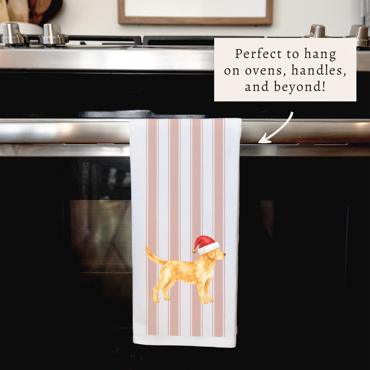 Yellow Lab Santa Hat Tea Towel