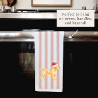 Yellow Lab Santa Hat Tea Towel