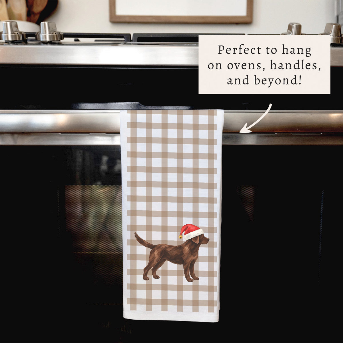 Chocolate Lab Santa Hat Tea Towel