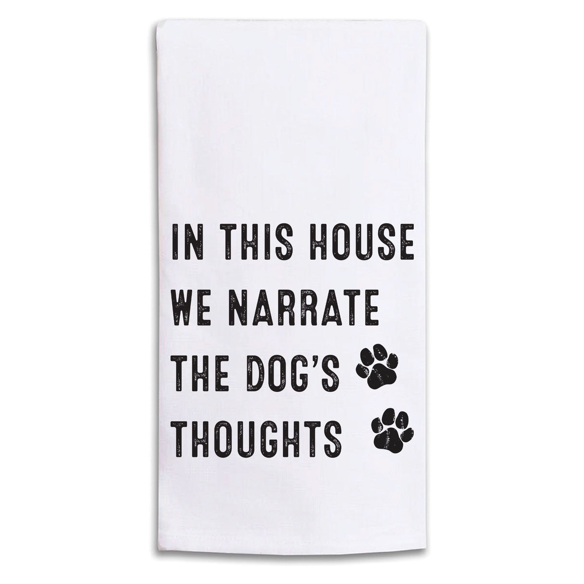 Dogs Thoughts Tea Towel