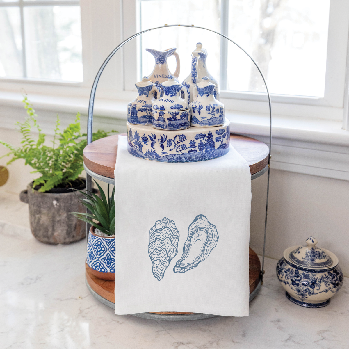 Oysters Rustic Marlin Tea Towel