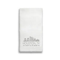 Houston Skyline Line Art Tea Towel